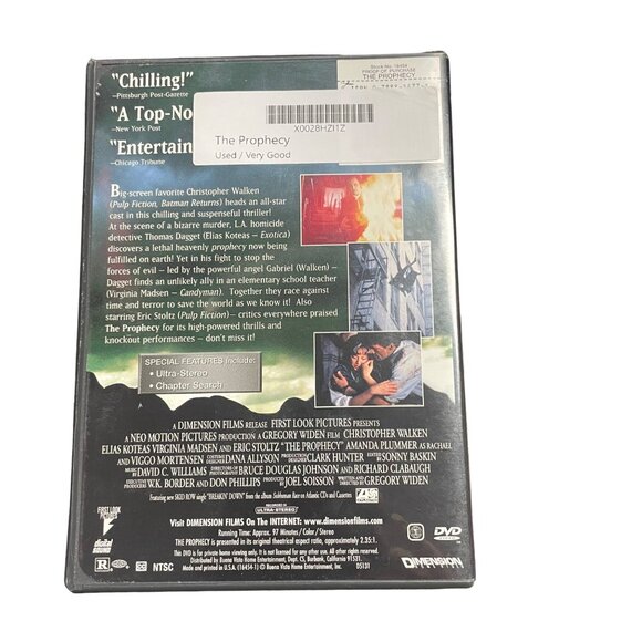 The Prophecy Action Horror DVD u 1995 Christopher Walken Elias Koteas Virgina Ma - Picture 2 of 2